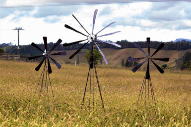 Metal Windmill Garden Art