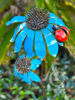 Blue Daisy Stem with Ladybug