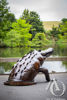 Metal Serwer Crocodile in a Drain