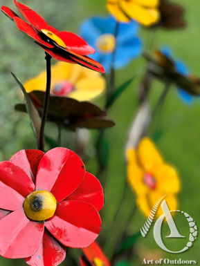 Metal Flower Stems freestanding