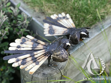 Metal garden art fantail