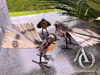 Metal garden art fantail