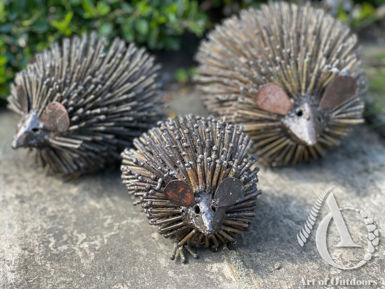 Metal Hedgehog set of 3