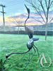 Metal Heron Sculpture Garden Art