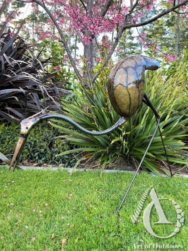 Metal Heron Sculpture Garden Art