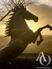 Metal Rearing Horse Sculpture