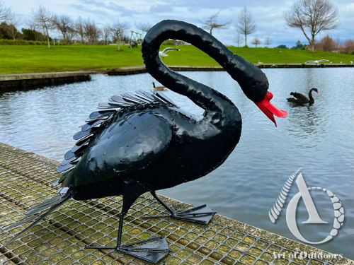 Metal Swan Garden Art