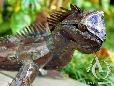 Metal Tuatara Lizard Sculpture Garden Art