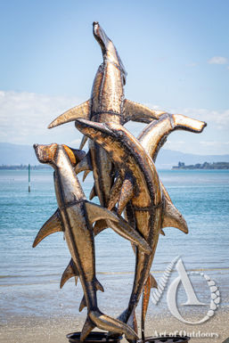 Hammerhead Dolphin Metal sculpture