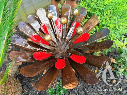 Phoenix Bloom Scrap Metal Sculpture