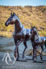 Metal Mare and Foal Sculpture