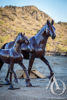 Metal Mare and Foal Sculpture