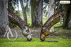 Metal Drinking Horse Sculpture