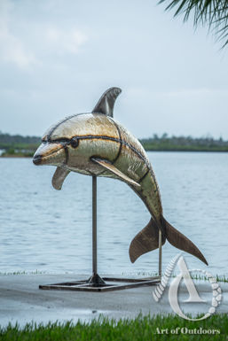 Metal Dolphin Sculpture