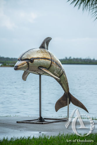 Metal Dolphin Sculpture