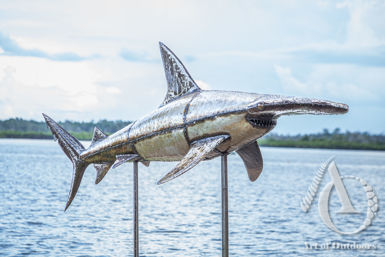 Metal Hammerhead Shark Sculpture